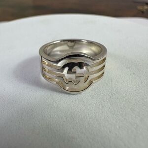 Gucci Interlocking G Sterling Silver Ring Size 5